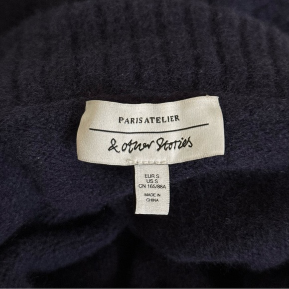 & Other Stories Deep Blue Knitwear Wool Winter Turtleneck. S size, true to size - Picture 2 of 9
